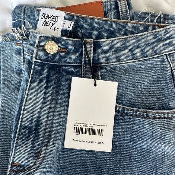 Princess Polly Arlington Straight Leg Denim Mid Wash - Picture 5 of 6